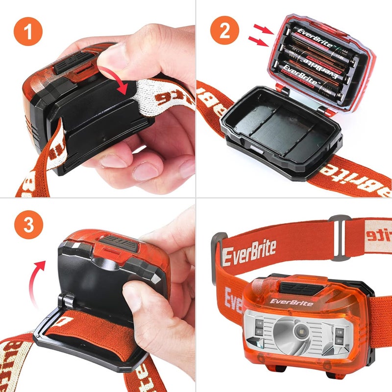 EverBrite Headlamp, 2 Pack Kids Headlamp with Red Light and Memory Function, Head Lamp for Adults and Kids with 5 Modes, Bright Headlamps for Camping, Running, Christmas Gifts, Batteries Included - Image 5